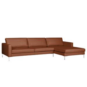 Ecksofa Portobello IV Echtleder - Echtleder Lasde: Cognac - Breite: 293 cm - Longchair davorstehend rechts