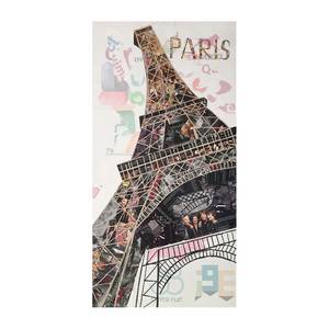 Bild Eiffelturm II Beige - Papier - Holz teilmassiv - 52 x 102 x 3.5 cm