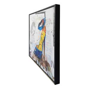 Tableau déco Dresscode I Bleu - Papier - En partie en bois massif - 52 x 52 x 2.5 cm