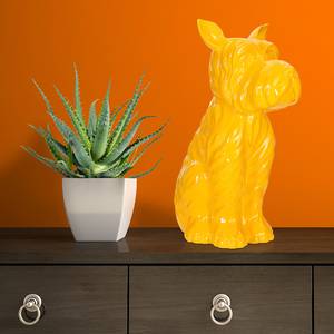 Sculptuur Terrier I Geel - Plastic - 17 x 39 x 28 cm
