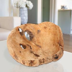 Dekoschale Crater Braun - Holz teilmassiv - 30 x 6 x 21 cm