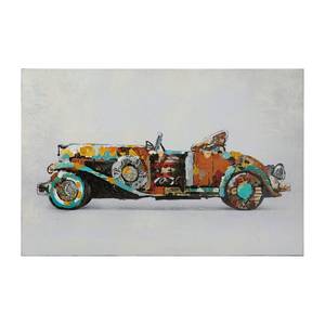 Tableau déco Used Car Multicolore - Matière plastique - En partie en bois massif - 60 x 90 x 3.8 cm