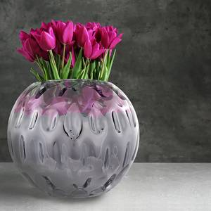 Vase Areca Verre, feuille métallique - Argenté - 30 x 23 cm