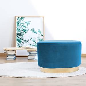 Tabouret Nano Pin, MDF, polyester, mousse - Bleu cobalt