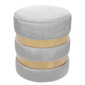 Tabouret Novalie II Pin, MDF, polyester, mousse - Gris lumineux