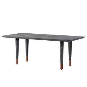 Table basse Tila Chêne massif / Métal - Chêne noir / Noir