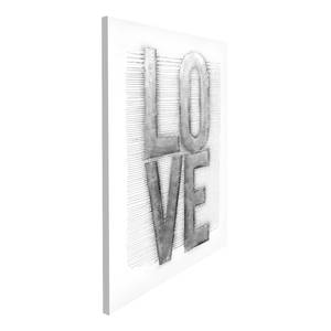 Bild Liebe Silber - Metall - Holz teilmassiv - 80 x 100 x 3.8 cm