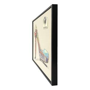 Tableau déco Style I Multicolore - Papier - En partie en bois massif - 42 x 42 x 2.5 cm