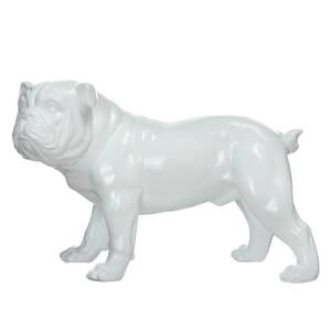 Dekofigur Bulldog Kunstharz - Weiß