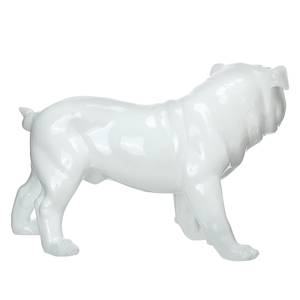 Sculptuur Bulldog Kunsthars - Wit