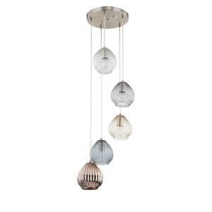 Hanglamp Caid ijzer/glas - 5 lichtbronnen