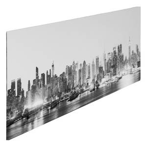 Digitaal bedrukte spiegel City Zwart - Glas - 140 x 50 x 0.3 cm