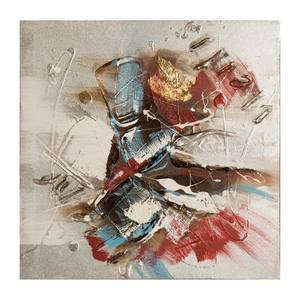 Impression sur toile Sosye Beige - Textile - Bois/Imitation - 40 x 40 x 3 cm