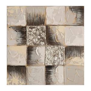 Impression sur toile Amherst Beige - Textile - Bois/Imitation - 40 x 40 x 3 cm