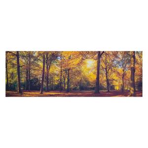 Impression sur toile Cleo Yellow Jaune - Textile - Bois/Imitation - 150 x 50 x 3.3 cm