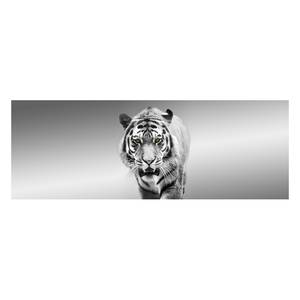 Digitaldruckspiegel Tiger Schwarz - Glas - 140 x 50 x 0.3 cm