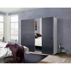 Armoire à portes coulissantes Madrid Gris soie / Verre de miroir - Largeur : 250 cm