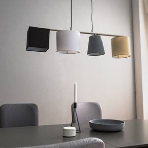 Hanglamp Bjert ijzer/textielmix - 4 lichtbronnen
