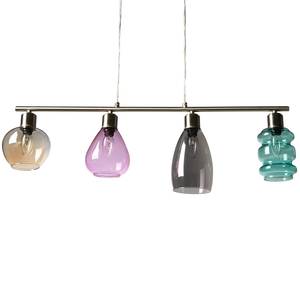 Suspension Ambo Verre / Fer - 4 ampoules