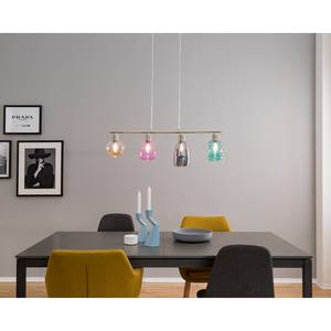 Hanglamp Ambo transparant glas/ijzer - 4 lichtbronnen