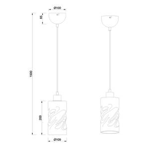 Hanglamp Basa I transparant glas/ijzer - 1 lichtbron