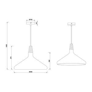 Hanglamp Nab ijzer/massief grenenhout - 1 lichtbron - Breedte: 39 cm