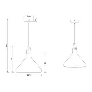 Suspension Nab Fer / Pin massif - 1 ampoule - Largeur : 27 cm