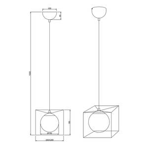 Hanglamp Q-Ball I melkglas/ijzer - 1 lichtbron