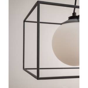 Hanglamp Q-Ball II melkglas/ijzer - 4 lichtbronnen