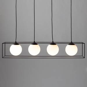 Hanglamp Q-Ball II melkglas/ijzer - 4 lichtbronnen