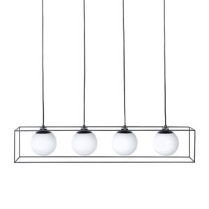 Hanglamp Q-Ball II melkglas/ijzer - 4 lichtbronnen