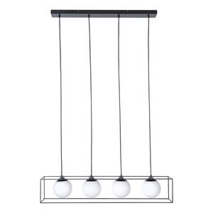 Hanglamp Q-Ball II melkglas/ijzer - 4 lichtbronnen