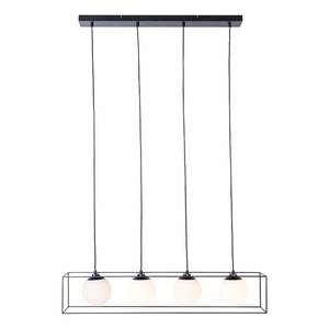 Hanglamp Q-Ball II melkglas/ijzer - 4 lichtbronnen