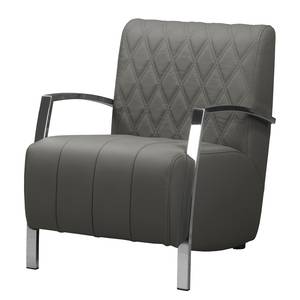 Fauteuil Richlands I Cuir véritable - Cuir Maer: Gris