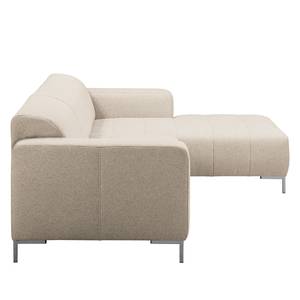 Ecksofa Graide II Strukturstoff - Warmes Beige - Longchair davorstehend rechts - Keine Funktion