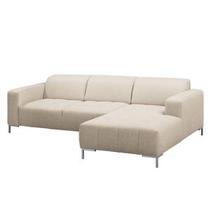 Ecksofa Graide II Strukturstoff - Warmes Beige - Longchair davorstehend rechts - Keine Funktion