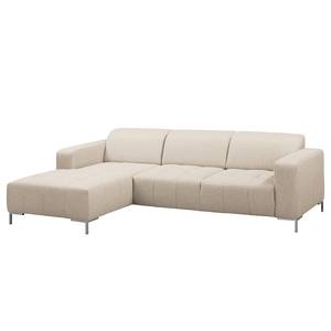 Ecksofa Graide II Strukturstoff - Warmes Beige - Longchair davorstehend links - Keine Funktion