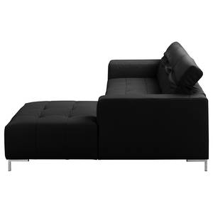 Ecksofa Graide I Echtleder - Schwarz - Longchair davorstehend rechts - Relaxfunktion