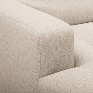 Ecksofa Graide II Strukturstoff - Warmes Beige - Longchair davorstehend links - Elektrisch verstellbar: 1 Motor mit Kabel