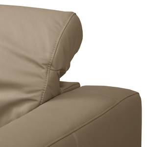 Hoekbank Graide I Echt leer - Taupe - Longchair vooraanzicht links - Relaxfunctie