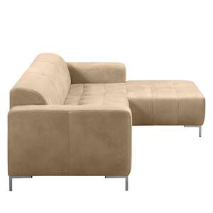 Ecksofa Graide III Antiklederlook - Beige - Longchair davorstehend rechts - Keine Funktion