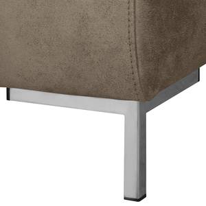 Ecksofa Graide III Antiklederlook - Taupe - Longchair davorstehend links - Keine Funktion