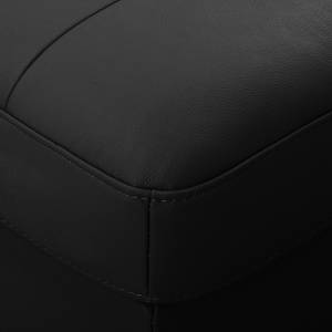 Canapé d’angle Lucena Cuir véritable - Noir - Méridienne courte à gauche (vue de face) - Sans fonction