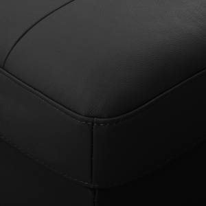 Ecksofa Lucena Echtleder - Schwarz - Longchair davorstehend links - Keine Funktion