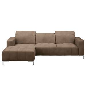 Ecksofa Graide III Antiklederlook - Espresso - Longchair davorstehend links - Elektrisch verstellbar: 1 Motor mit Kabel