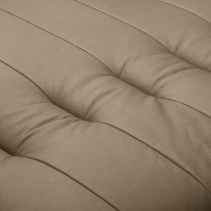 Ecksofa Lucena Echtleder - Taupe - Longchair davorstehend rechts - Keine Funktion