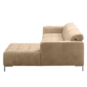 Ecksofa Graide III Antiklederlook - Beige - Longchair davorstehend rechts - Elektrisch verstellbar: 1 Motor mit Kabel