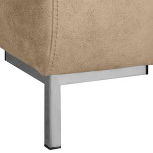 Ecksofa Graide III Antiklederlook - Beige - Longchair davorstehend rechts - Elektrisch verstellbar: 1 Motor mit Kabel