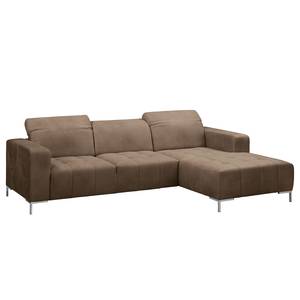 Ecksofa Graide III Antiklederlook - Espresso - Longchair davorstehend rechts - Elektrisch verstellbar: 1 Motor mit Kabel