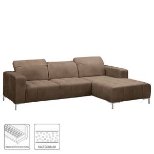 Ecksofa Graide III Antiklederlook - Espresso - Longchair davorstehend rechts - Elektrisch verstellbar: 1 Motor mit Kabel